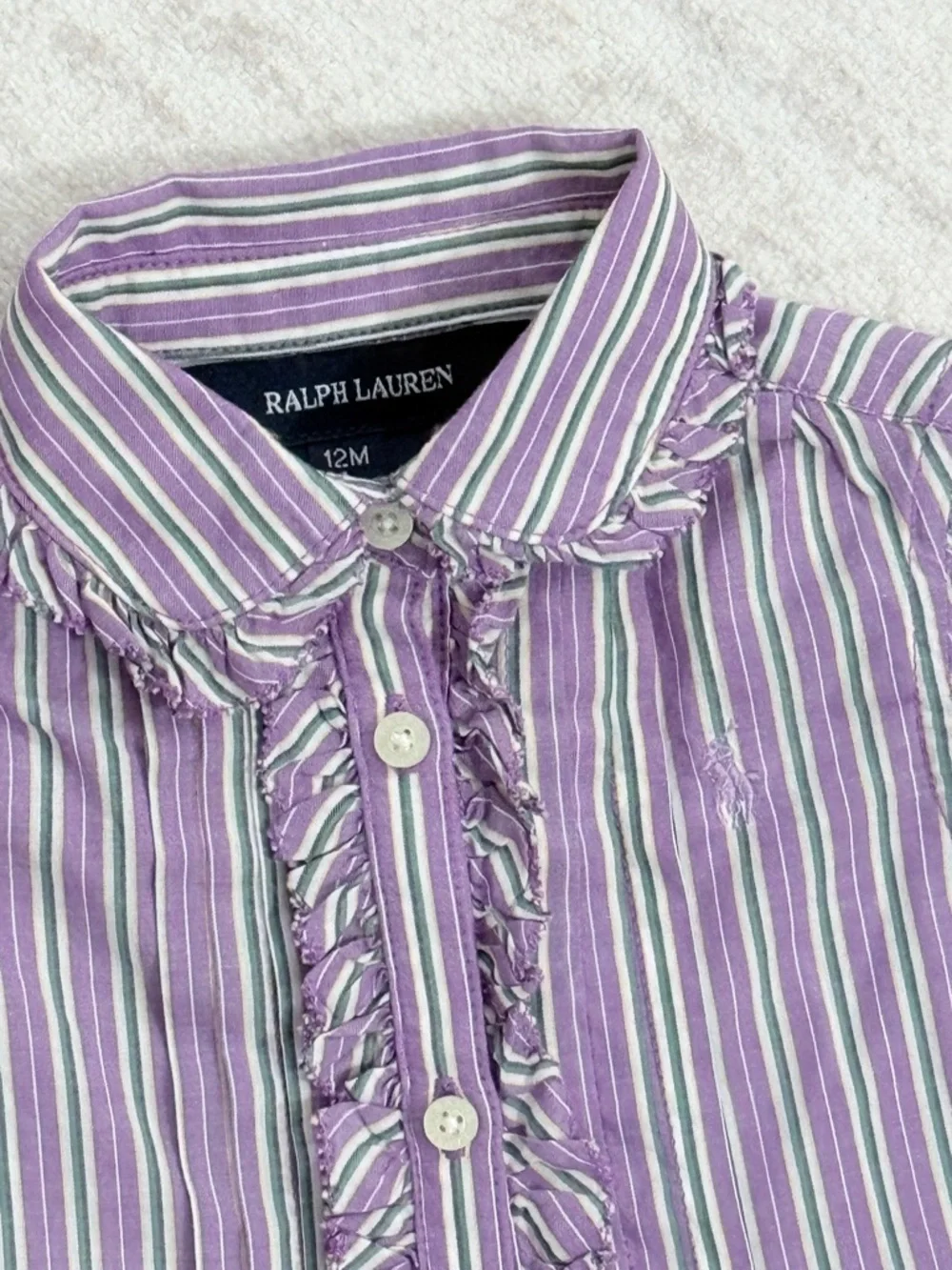 Ralph Lauren Lilac Stripe Button Down 12M